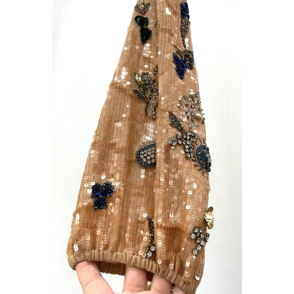 Mac Duggal 93546 Size 14 Beaded Sequin Long Bishop Sleeve Evening Dress NWT FLAW - Picture 11 of 16